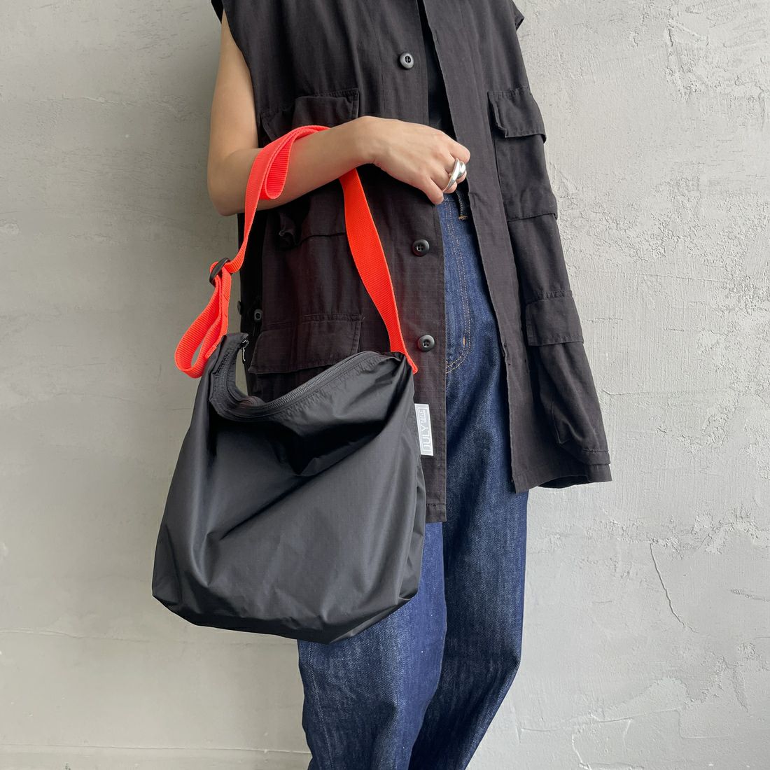 JULY NINE [ジュライナイン] 別注 リップストップナイロンショルダーバッグ(スモールサイズ) [JLN2000009-JF] BLACK