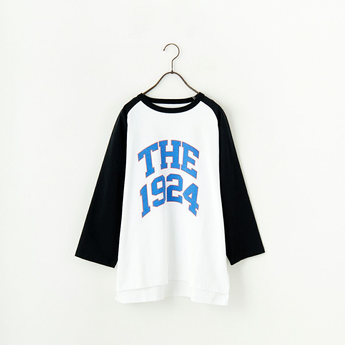 UNIVERSAL OVERALL [ユニバーサルオーバーオール] 別注 ラグランプリント7SLTシャツ THE1924 [U2512210IN-JF] WHT/BLK