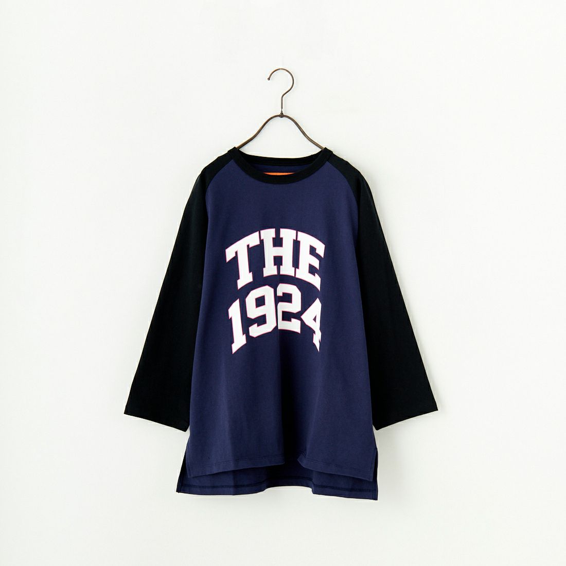 UNIVERSAL OVERALL [ユニバーサルオーバーオール] 別注 ラグランプリント7SLTシャツ THE1924 [U2512210IN-JF] NVY/BLK