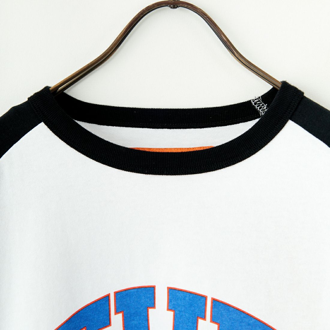 UNIVERSAL OVERALL [ユニバーサルオーバーオール] 別注 ラグランプリント7SLTシャツ THE1924 [U2512210IN-JF] WHT/BLK