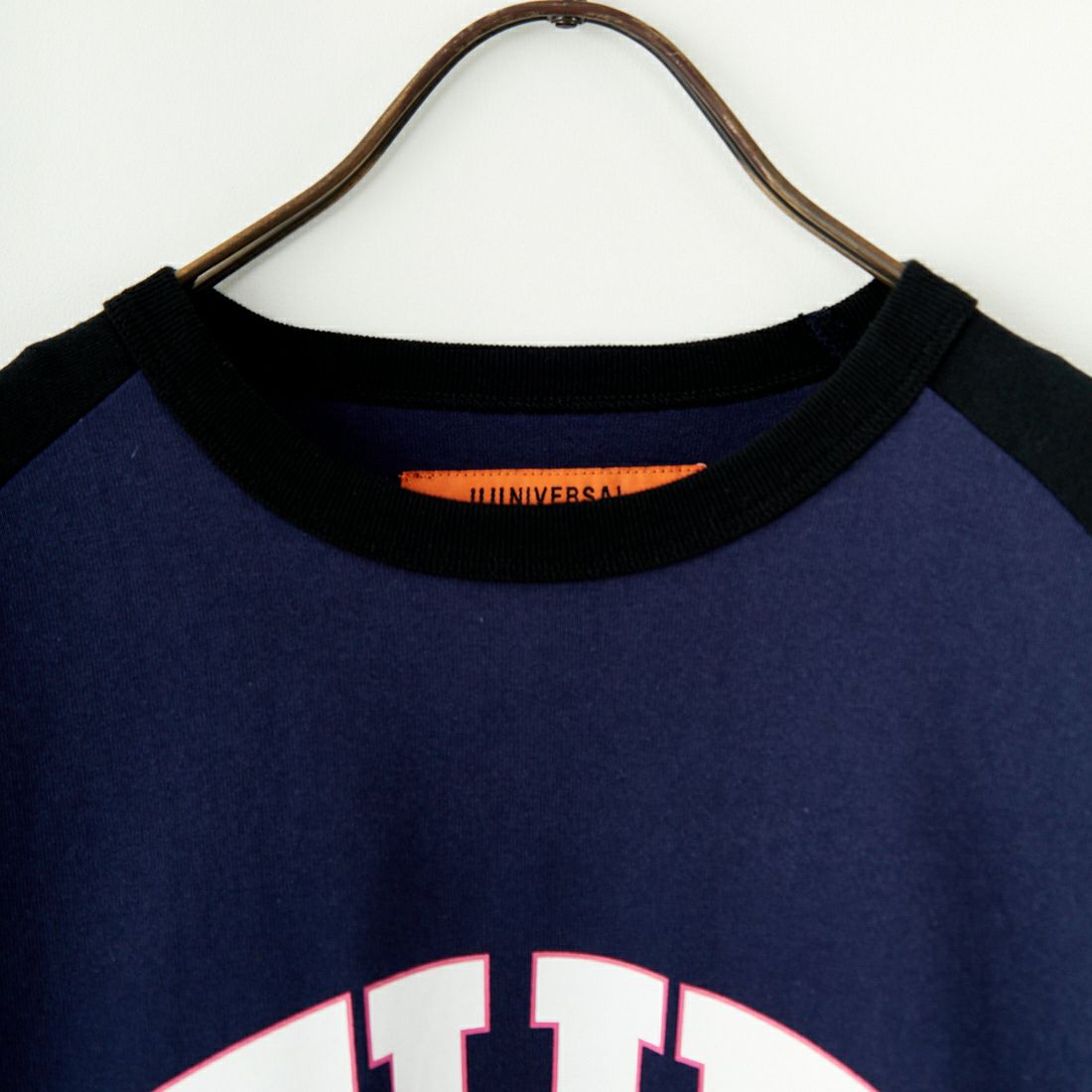 UNIVERSAL OVERALL [ユニバーサルオーバーオール] 別注 ラグランプリント7SLTシャツ THE1924 [U2512210IN-JF] NVY/BLK