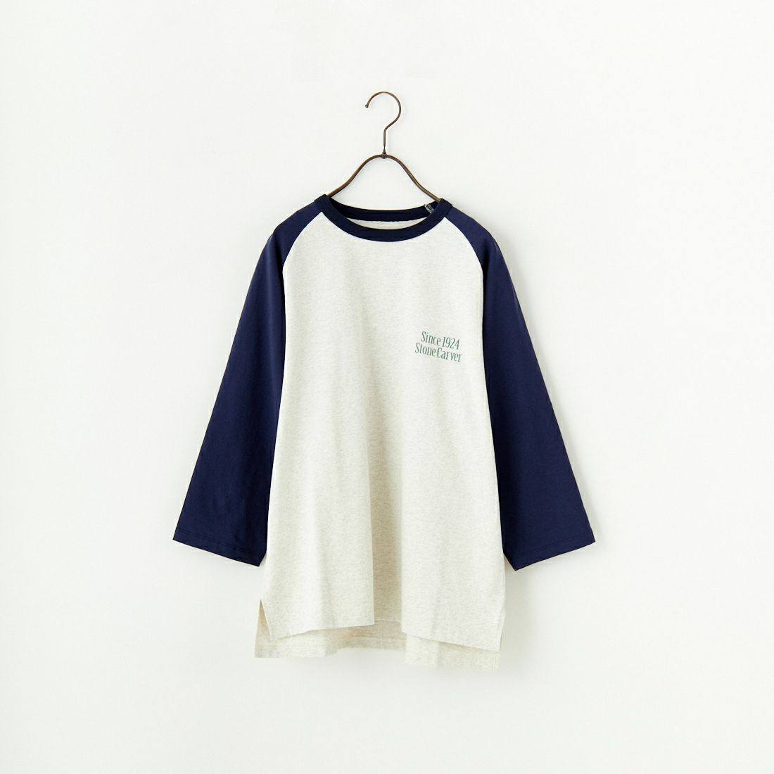 UNIVERSAL OVERALL [ユニバーサルオーバーオール] 別注 ラグランプリント7SLTシャツ SoneCarver [U2512210IN-JF] OAT/NVY