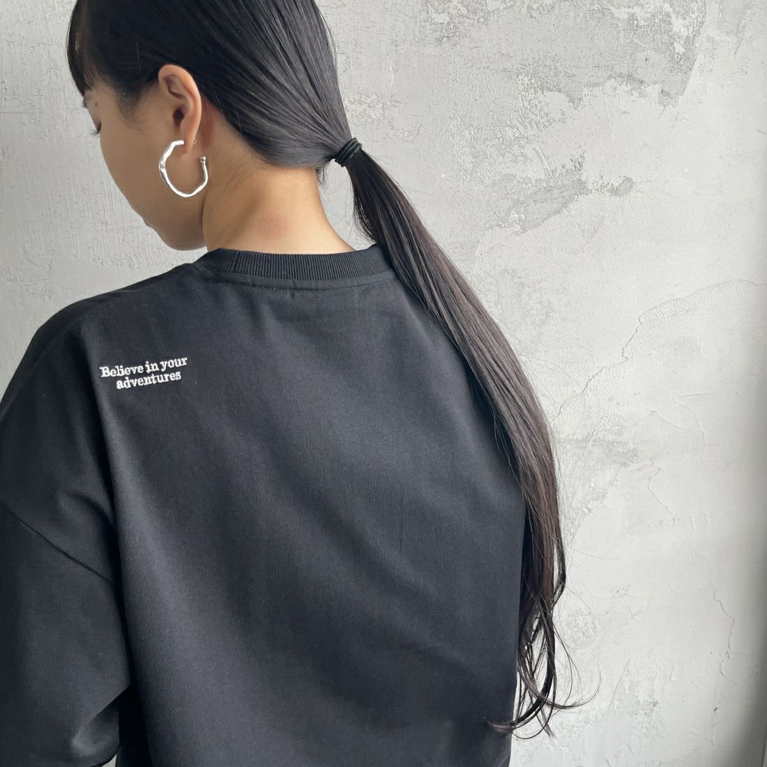 JEANSFACTORY × NANGA [ジーンズファクトリー × ナンガ] 別注 ルーズフィット ドローコードポケットTシャツ [NW25SS-JF5] BLACK