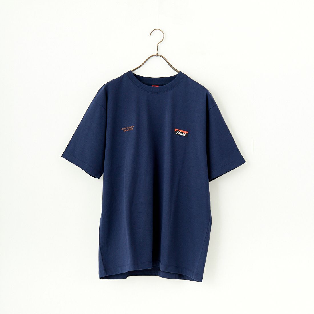 JEANSFACTORY × NANGA [ジーンズファクトリー × ナンガ] 別注 ブランドロゴ刺繍 ショートスリーブTシャツ [NW25SS-JF3] NAVY