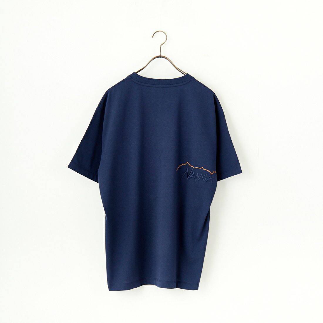 JEANSFACTORY × NANGA [ジーンズファクトリー × ナンガ] 別注 ブランドロゴ刺繍 ショートスリーブTシャツ [NW25SS-JF3] NAVY