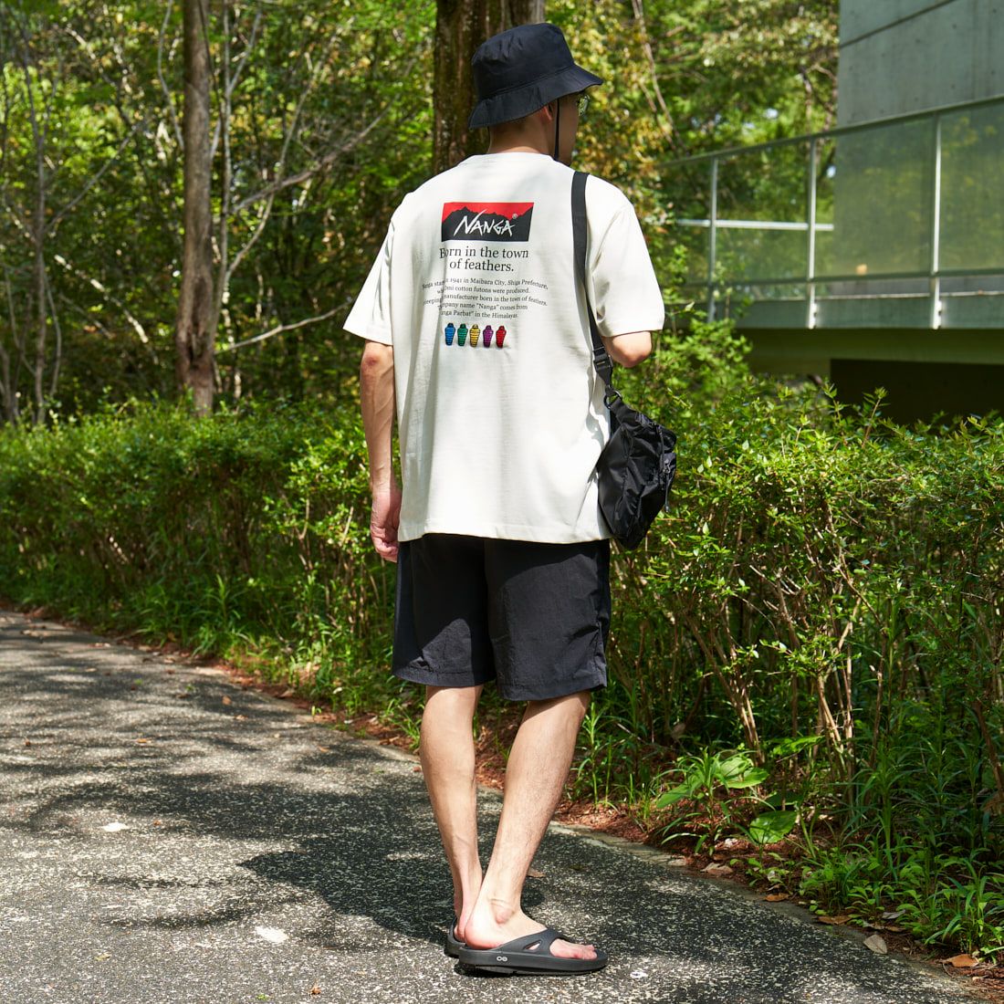 JEANSFACTORY × NANGA [ジーンズファクトリー × ナンガ] 別注 ヒストリーロゴ バックプリントTシャツ [NW25SS-JF2] LT.KHAKI