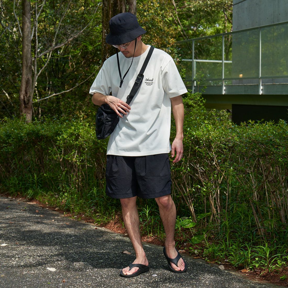 JEANSFACTORY × NANGA [ジーンズファクトリー × ナンガ] 別注 ヒストリーロゴ バックプリントTシャツ [NW25SS-JF2] LT.KHAKI