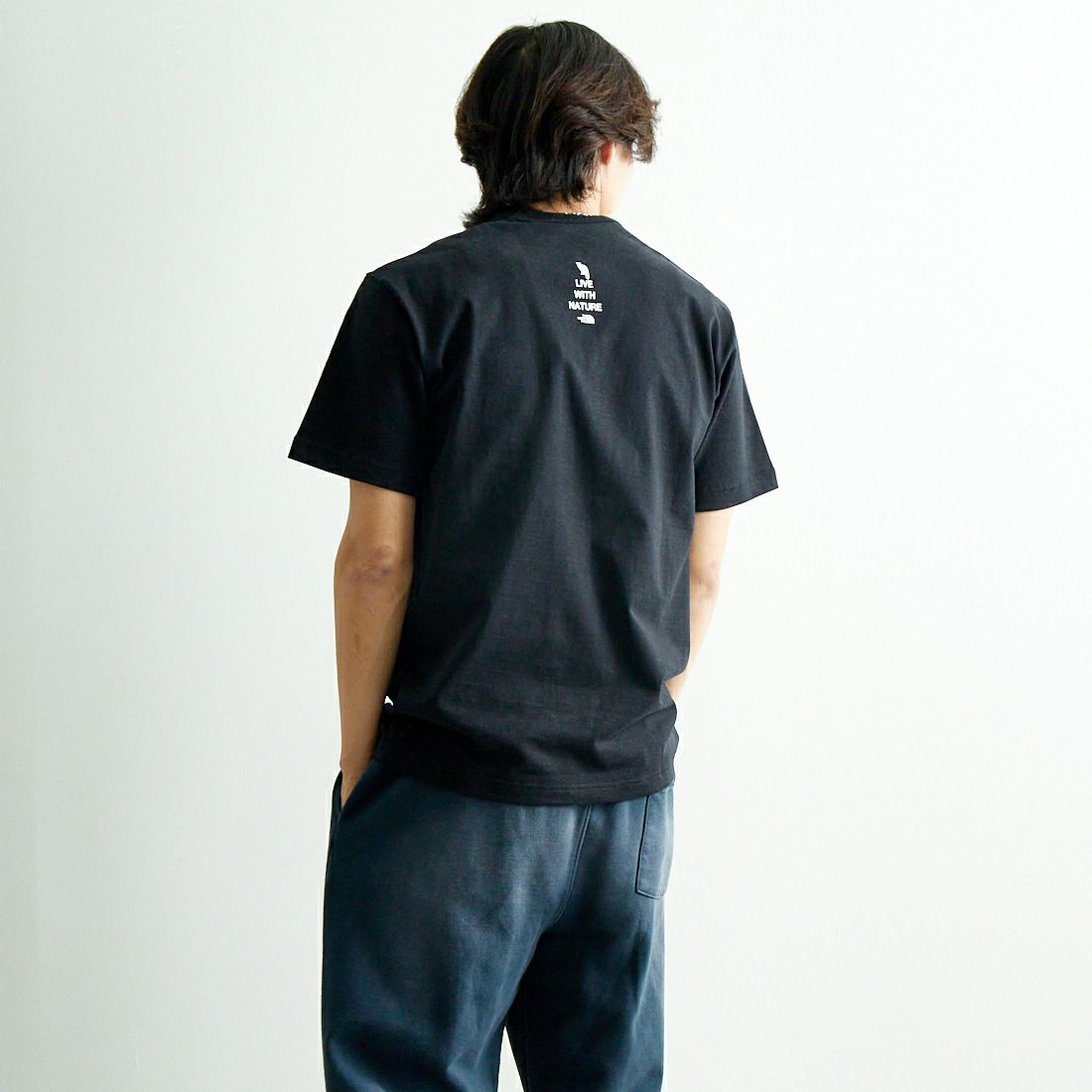 THE NORTH FACE [ザ ノースフェイス] ショートスリーブ ズーピッカーTシャツ [NT32534] K &&モデル身長：179cm 着用サイズ：M&&