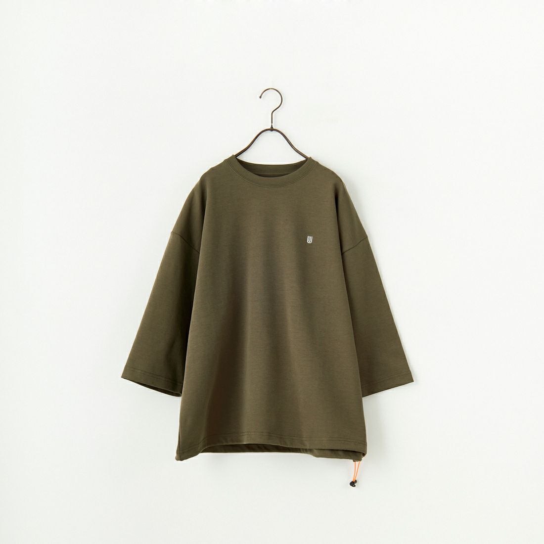 UNIVERSAL OVERALL [ユニバーサルオーバーオール] 別注 7分袖 ドローコード付きポンチTシャツ [U2511280IN-JF] KHAKI