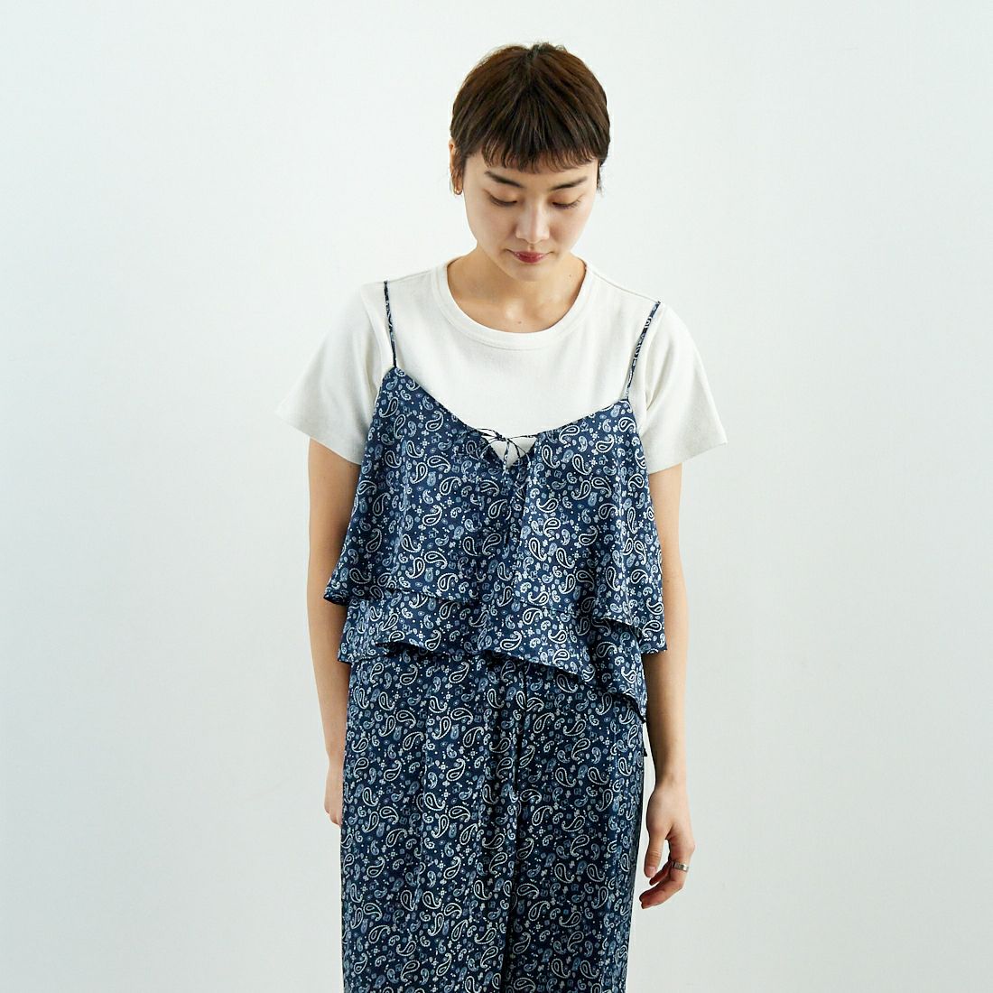 TICCA [ティッカ] シルク2WAYビスチェ [TBES-071] NV PAISLEY &&モデル身長：160cm 着用サイズ：F&&