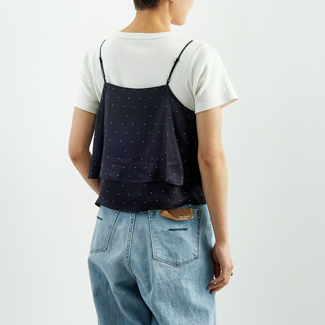 TICCA [ティッカ] シルク2WAYビスチェ [TBES-071] BLACK DOT &&モデル身長：160cm 着用サイズ：F&&
