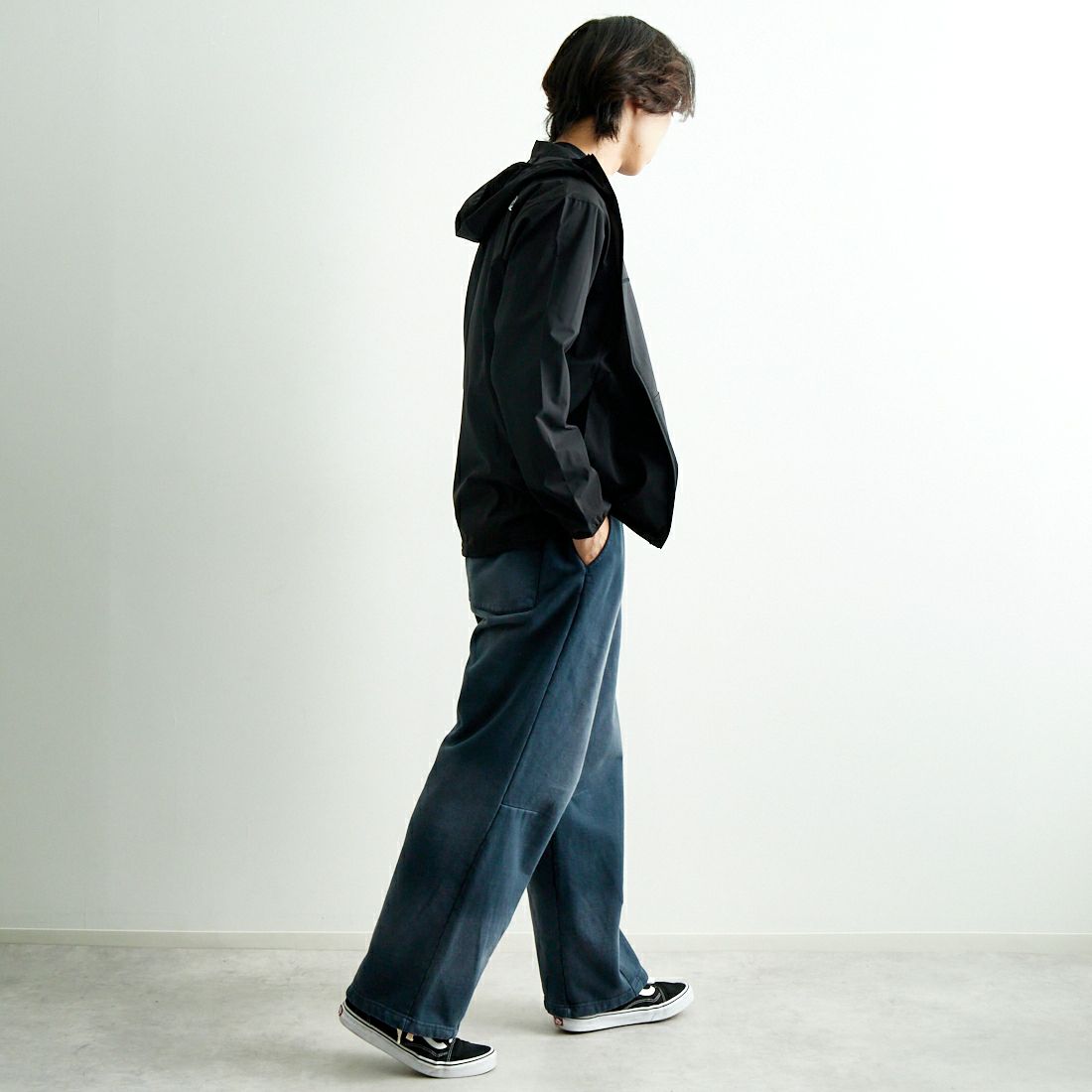 THE NORTH FACE [ザ ノースフェイス] ESエニータイムウィンドフーディ [NP72385] K &&モデル身長：179cm 着用サイズ：M&&