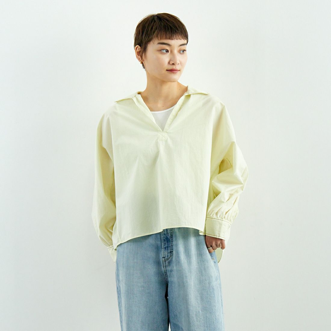 LIME/NAVY&&モデル身長：160cm 着用サイズ：F&&