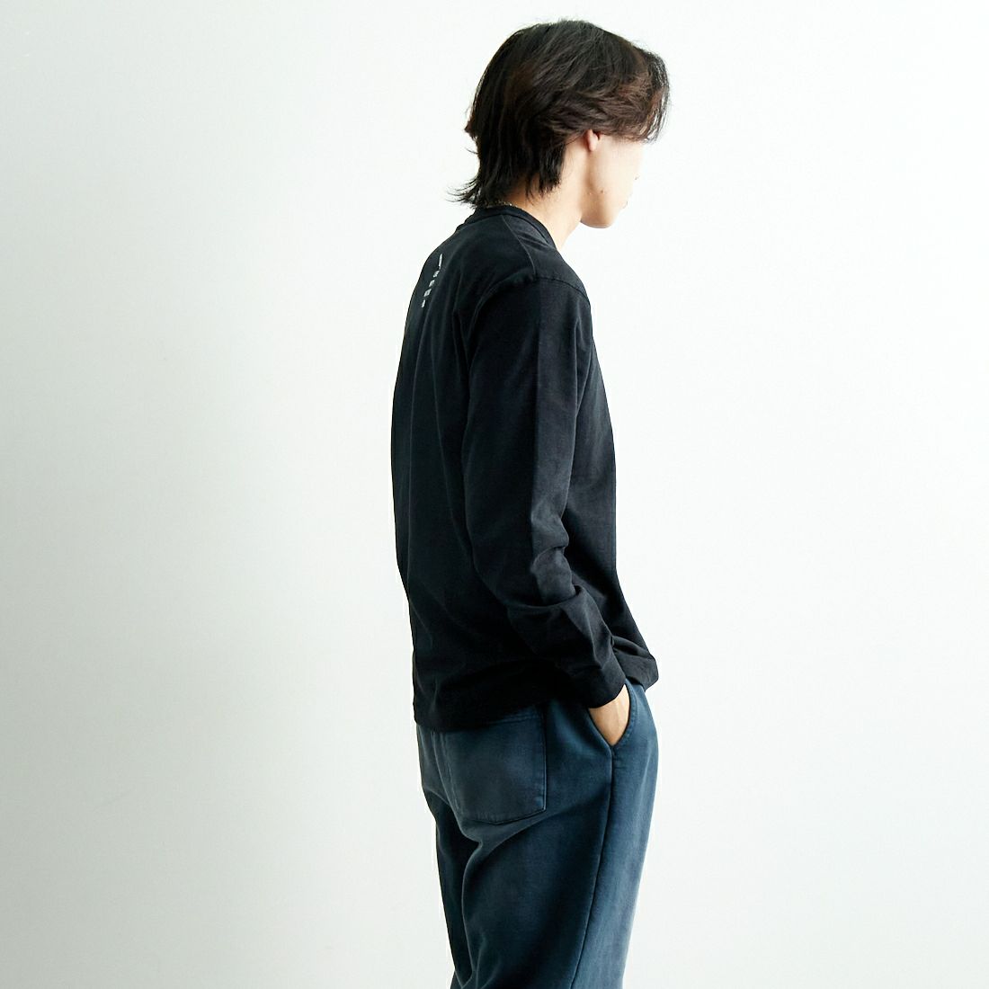 THE NORTH FACE [ザ ノースフェイス] ロングスリーブ ズーピッカーTシャツ [NT32533] K &&モデル身長：179cm 着用サイズ：M&&