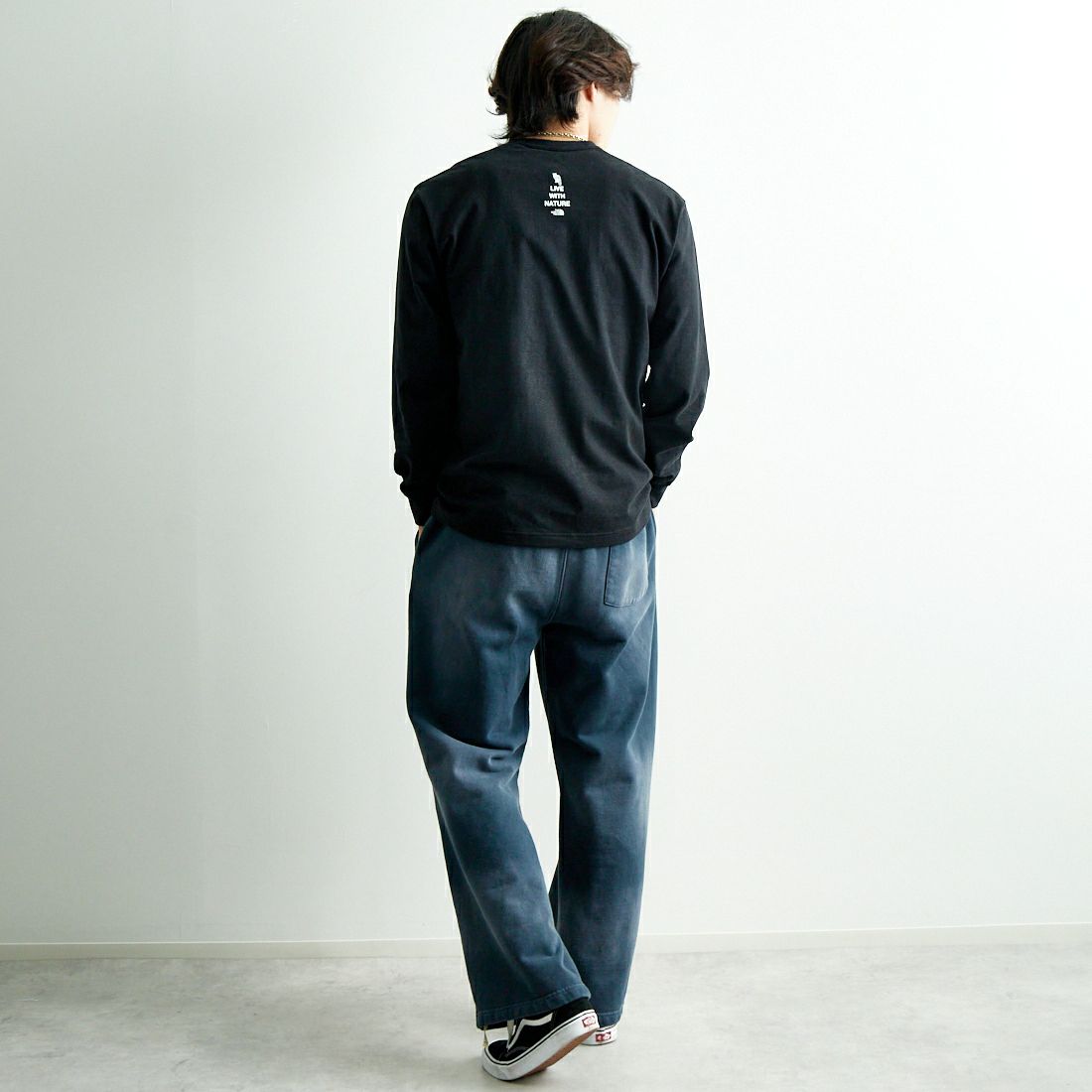 THE NORTH FACE [ザ ノースフェイス] ロングスリーブ ズーピッカーTシャツ [NT32533] K &&モデル身長：179cm 着用サイズ：M&&