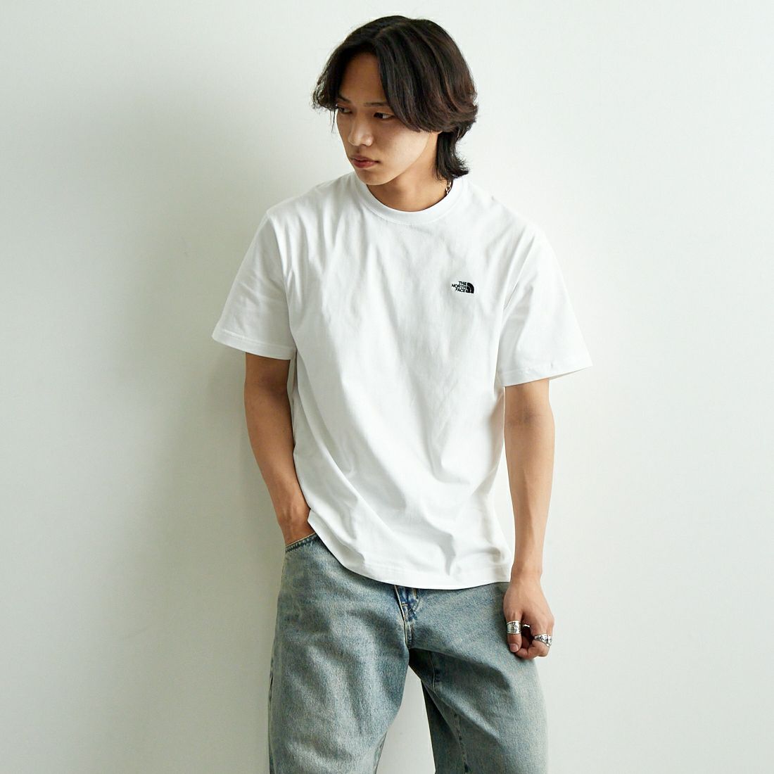 THE NORTH FACE [ザ ノースフェイス] ショートスリーブ フラッシュドライヌプシコットンTシャツ [NT32536] W &&モデル身長：179cm 着用サイズ：M&&