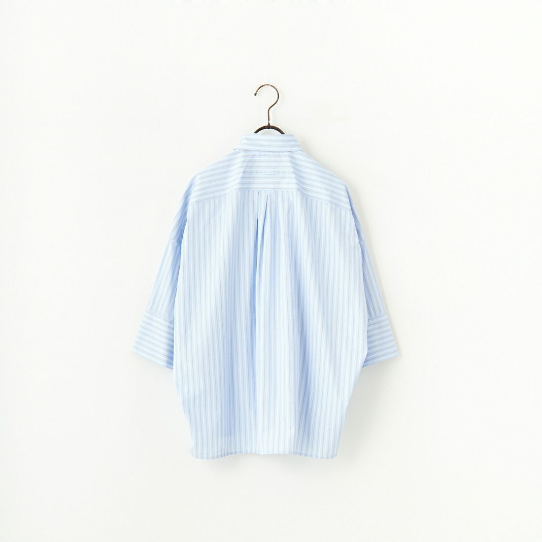 TICCA [ティッカ] スクエア半袖ダブルカフスシャツ [TBES-014] BLU STRIPE