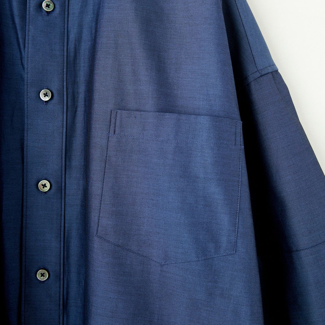 TICCA [ティッカ] スクエア半袖ダブルカフスシャツ [TBES-014] NAVY
