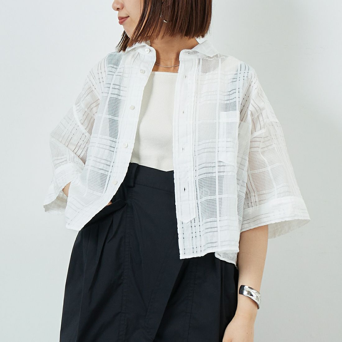 WHITE&&モデル身長：160cm 着用サイズ：F&&