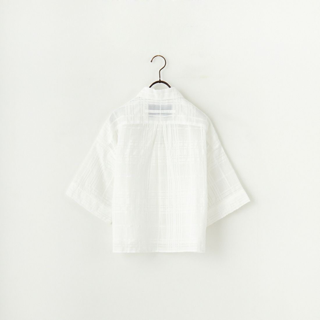 TICCA [ティッカ] レースチェックジャガード半袖シャツ [TBES-091] WHITE