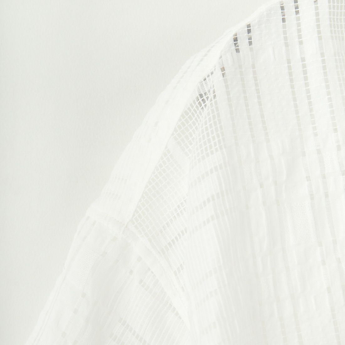 TICCA [ティッカ] レースチェックジャガード半袖シャツ [TBES-091] WHITE