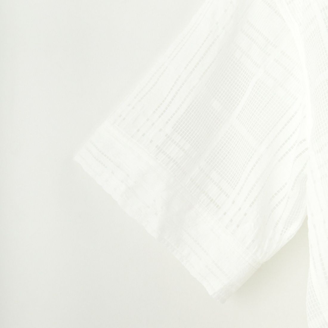 TICCA [ティッカ] レースチェックジャガード半袖シャツ [TBES-091] WHITE