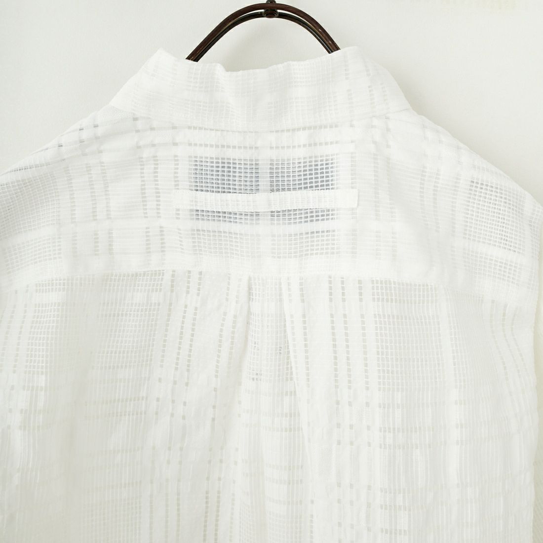 TICCA [ティッカ] レースチェックジャガード半袖シャツ [TBES-091] WHITE