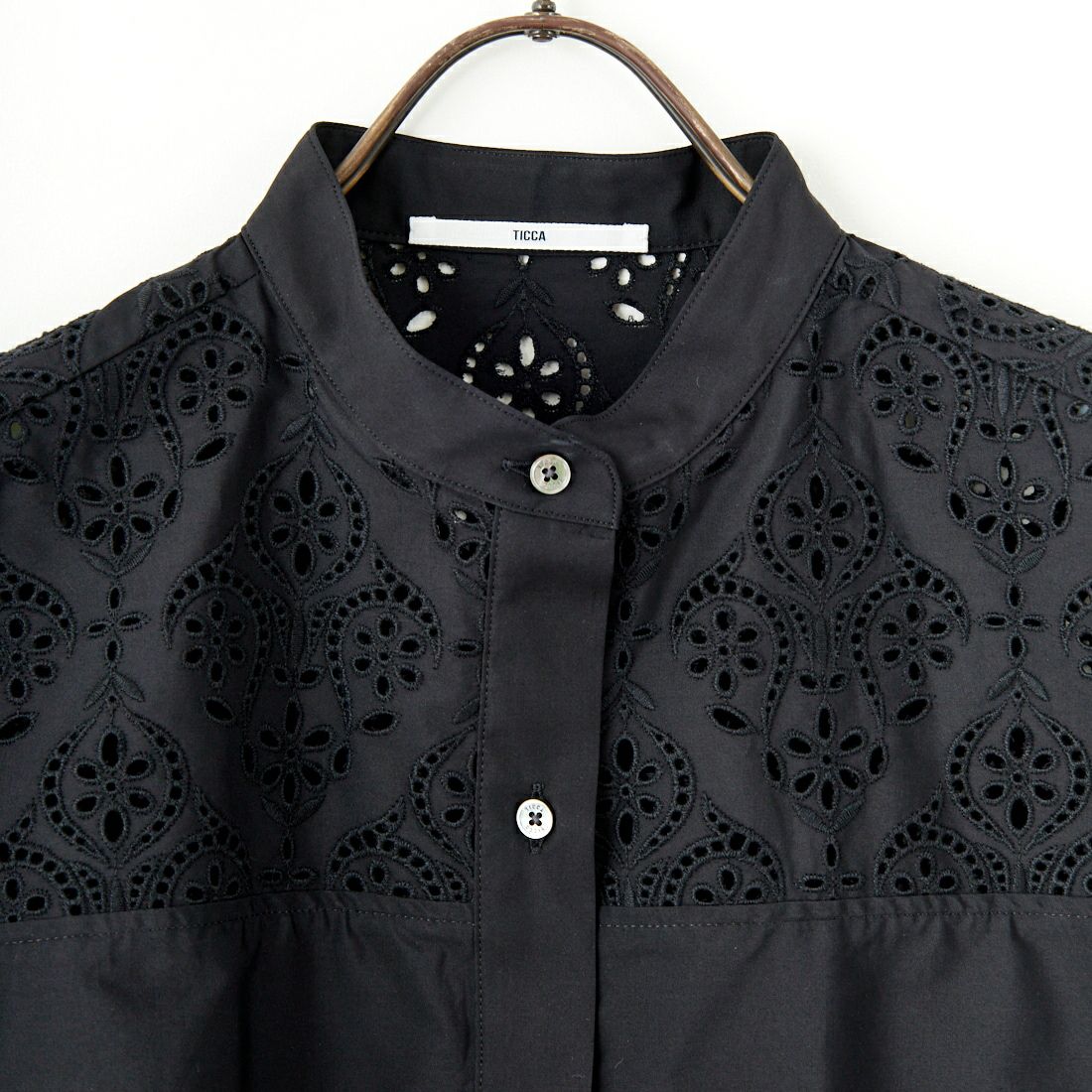TICCA [ティッカ] レースフレンチシャツ [TBES-101] BLACK