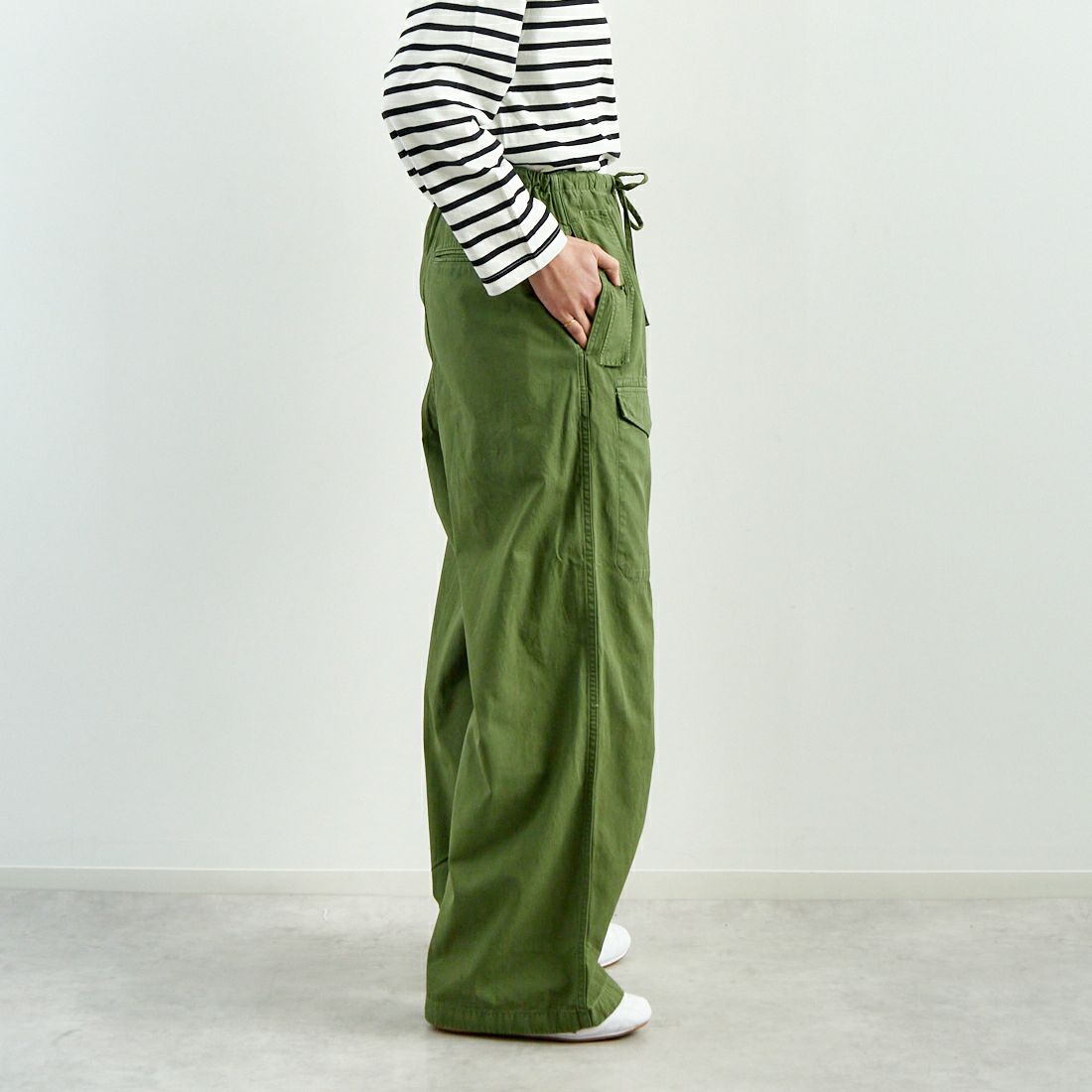 TICCA [ティッカ] カーゴパンツ [TBES-051] KHAKI &&モデル身長：160cm 着用サイズ：F&&