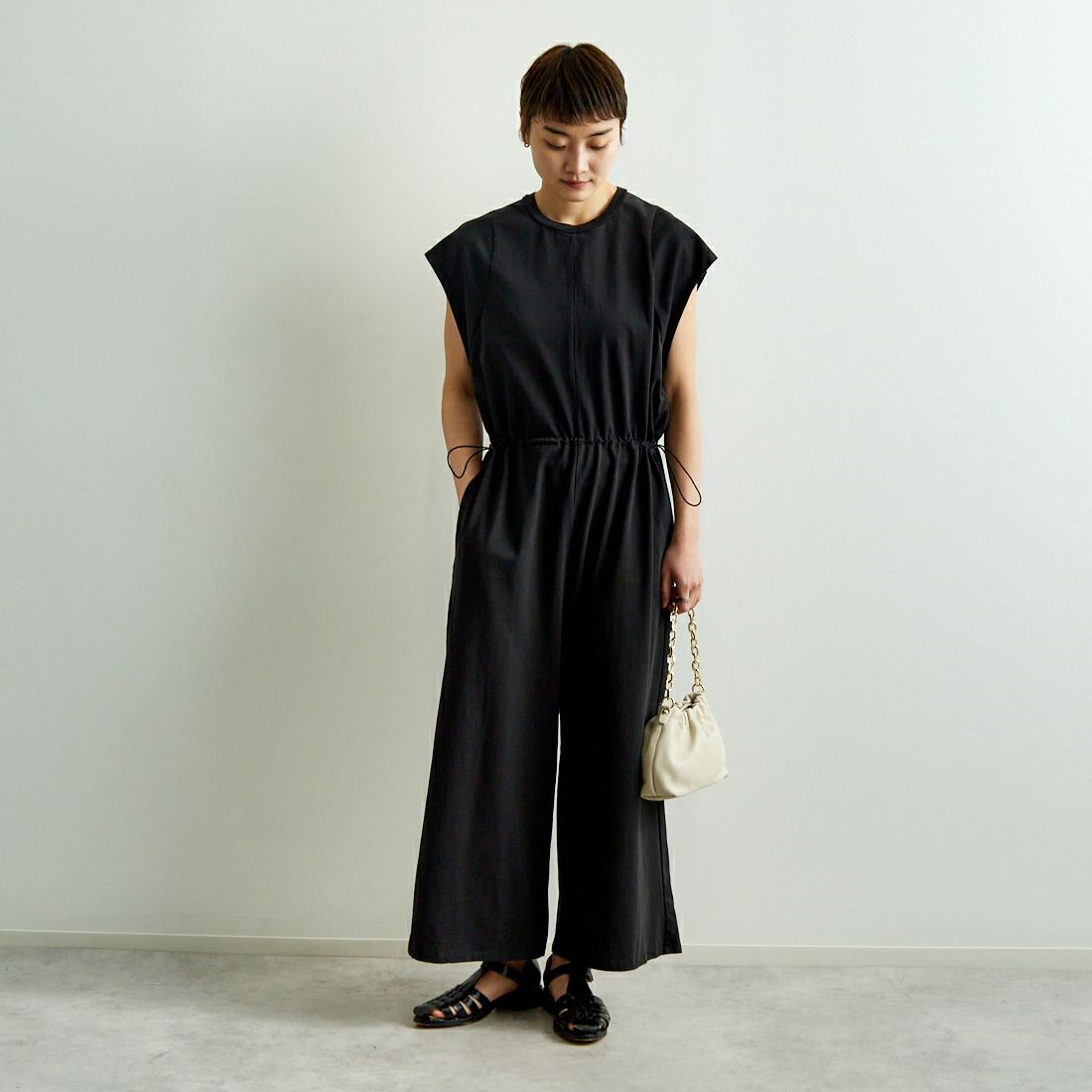 TICCA [ティッカ] コンビネゾンドレス [TBES-203] CHARCOAL G &&モデル身長：160cm 着用サイズ：F&&