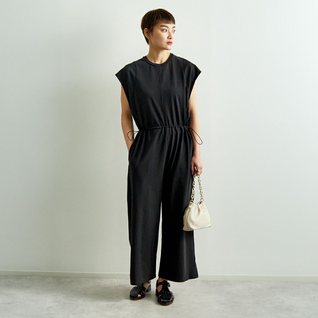 TICCA [ティッカ] コンビネゾンドレス [TBES-203] CHARCOAL G &&モデル身長：160cm 着用サイズ：F&&