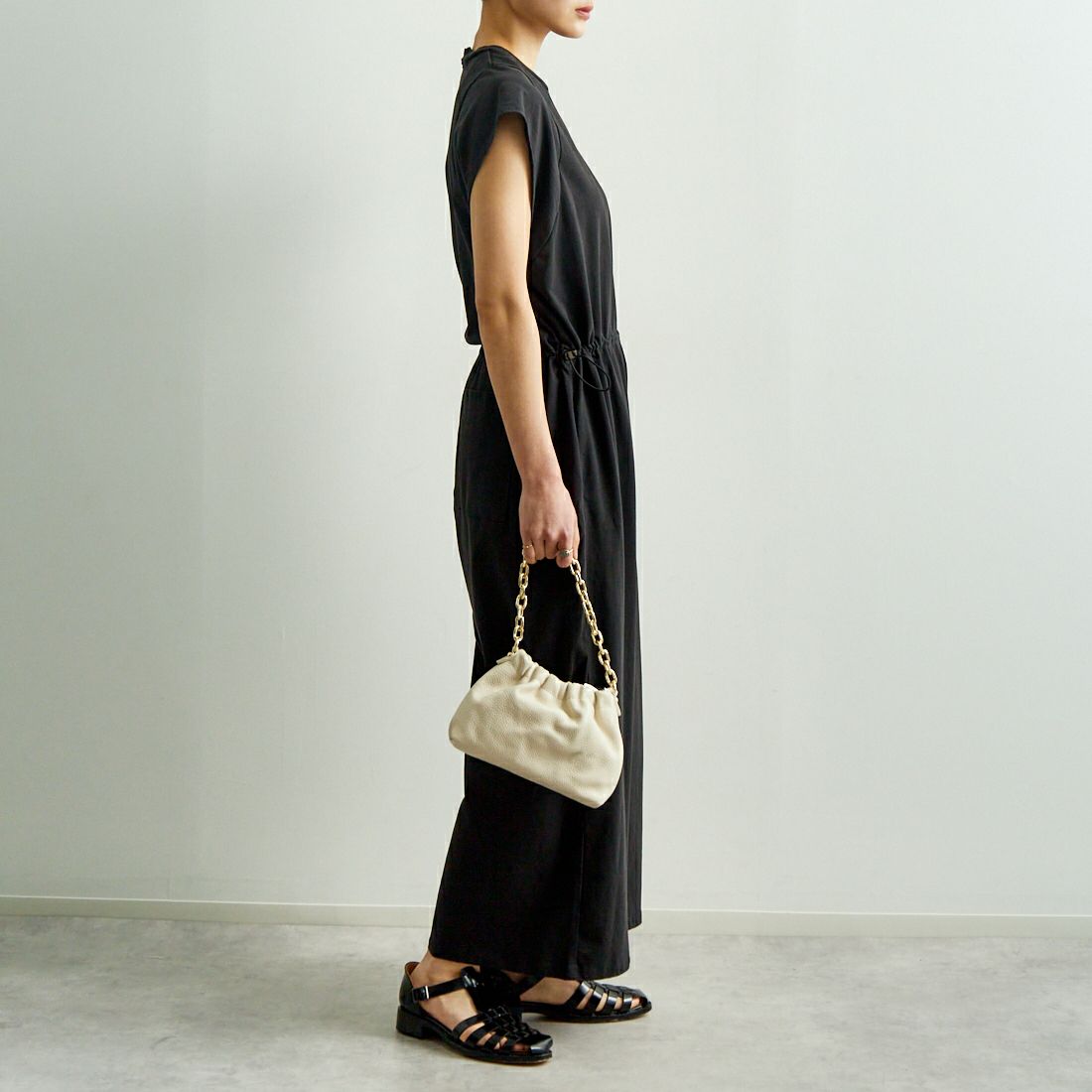 TICCA [ティッカ] コンビネゾンドレス [TBES-203] CHARCOAL G &&モデル身長：160cm 着用サイズ：F&&