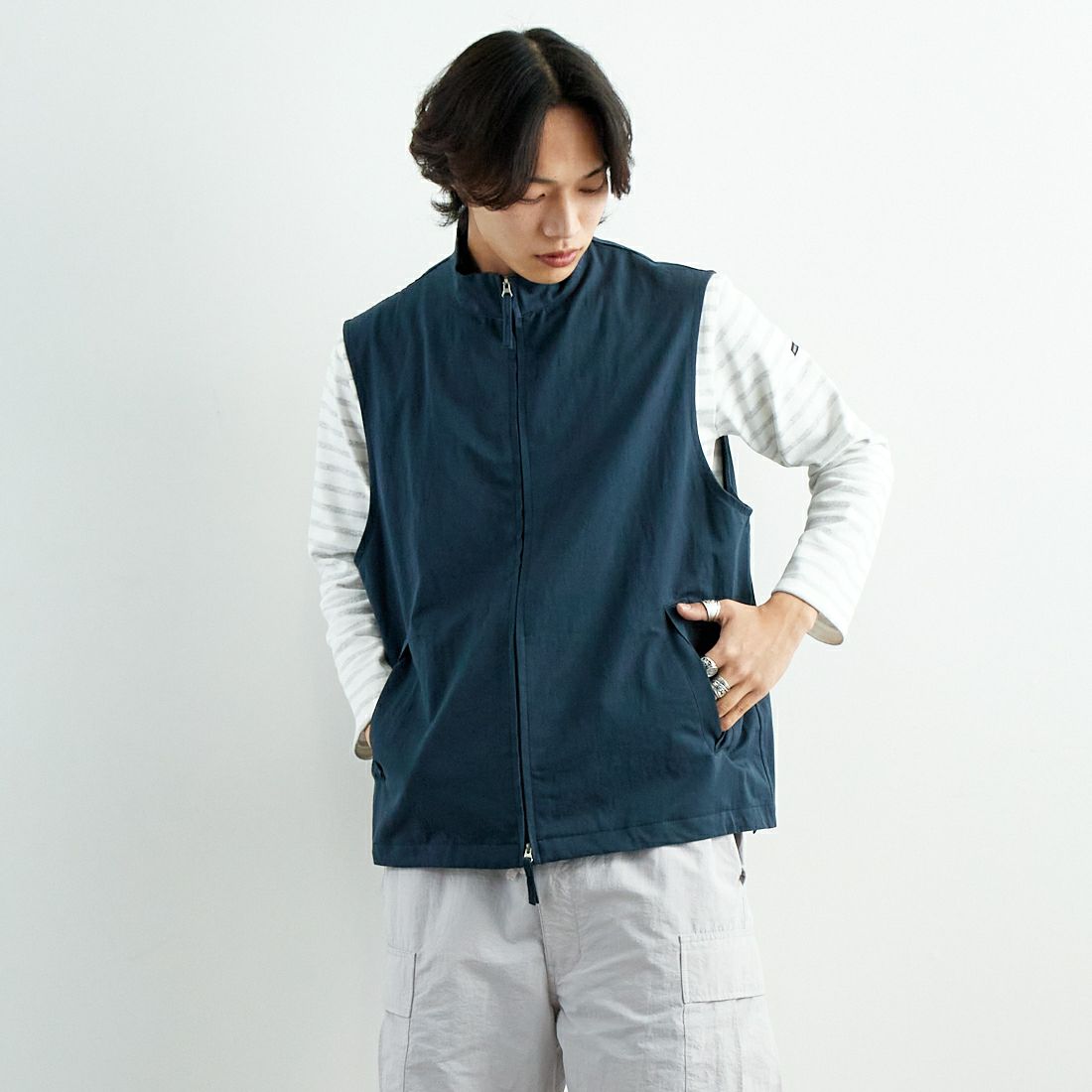 TEAL BLUE&&モデル身長：179cm 着用サイズ：48&&