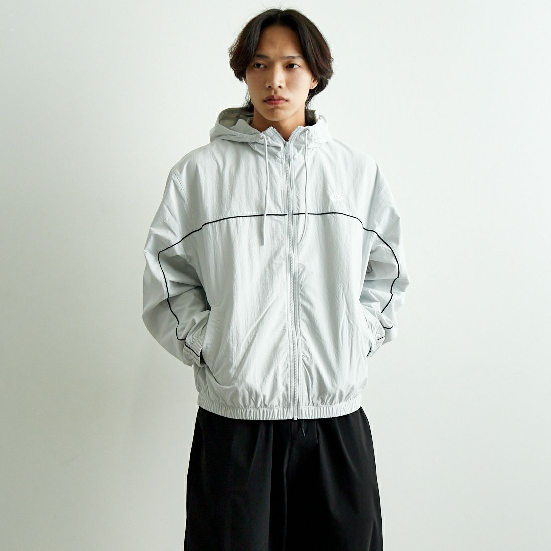 NIKE [ナイキ] クラブ アスリートフードジャケット [HJ2013] 025 PHOTON &&モデル身長：179cm 着用サイズ：L&&