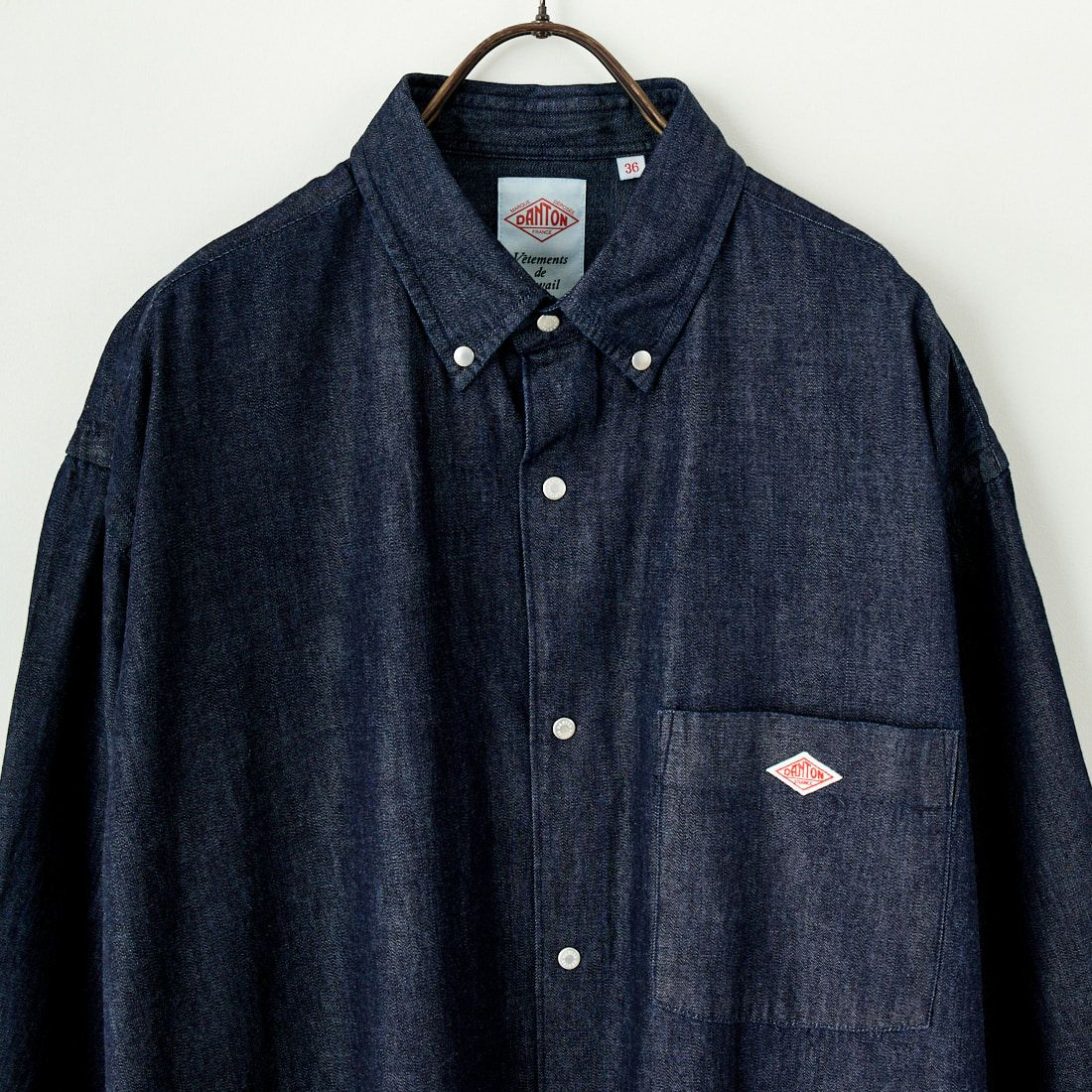 DANTON [ダントン] ドットボタン デニムダンガリーシャツワンピース [DT-B0294DUG] INDIGO