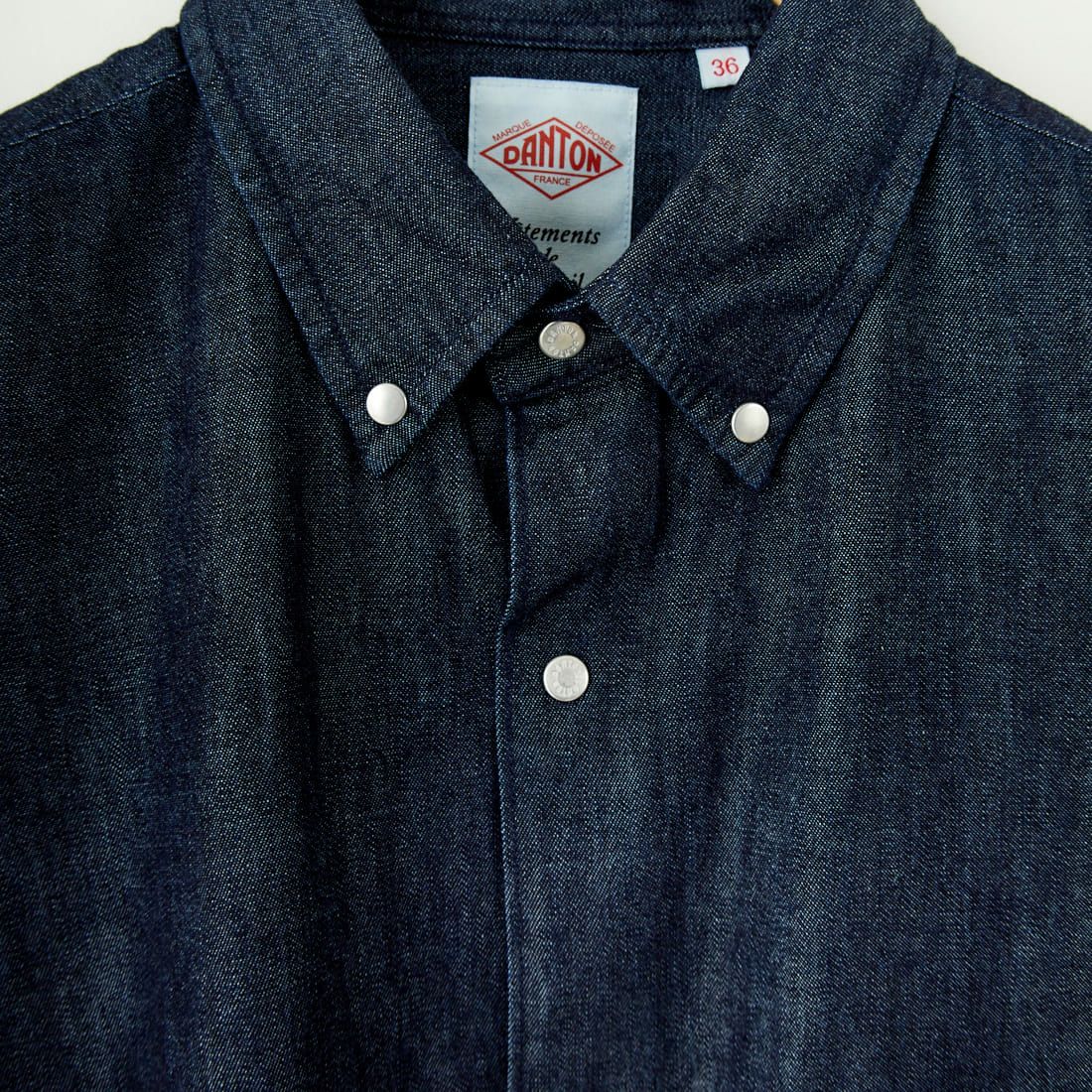 DANTON [ダントン] ドットボタン デニムダンガリーシャツワンピース [DT-B0294DUG] INDIGO