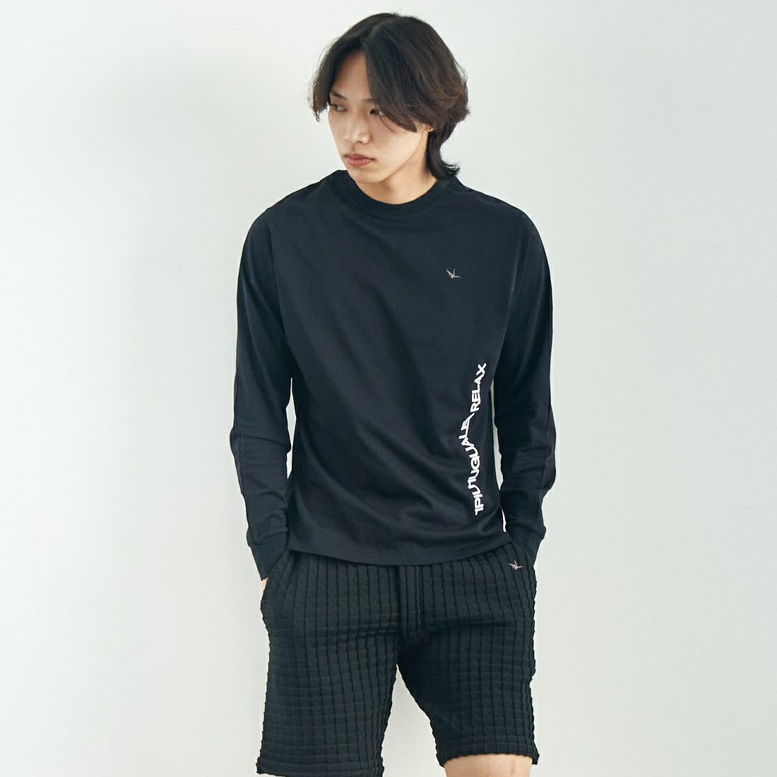 SN90 BLACK&&モデル身長：179cm 着用サイズ：M&&