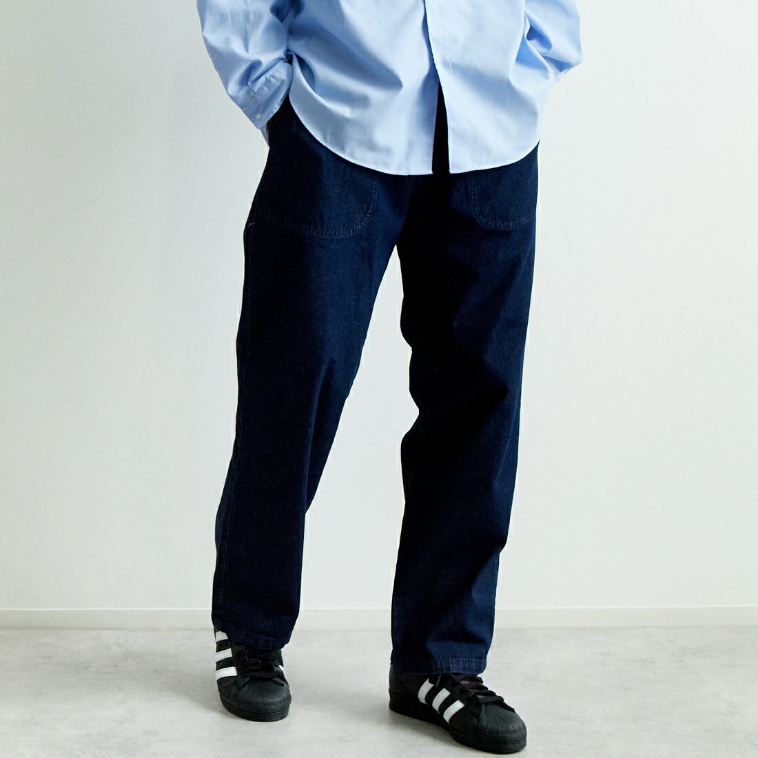 DANTON [ダントン] デニム イージーパンツ [DT-E0209DDM] INDIGO &&モデル身長：179cm 着用サイズ：40&&