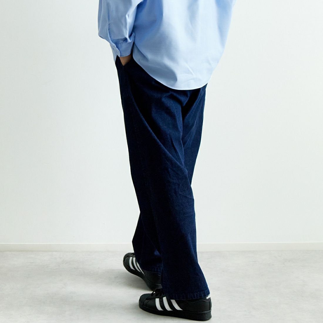 DANTON [ダントン] デニム イージーパンツ [DT-E0209DDM] INDIGO &&モデル身長：179cm 着用サイズ：40&&