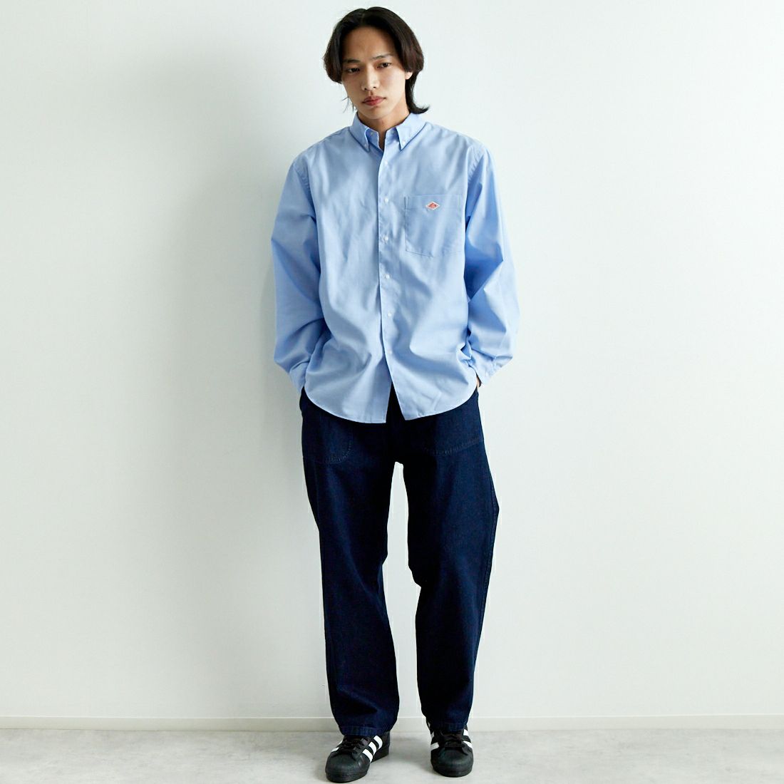 DANTON [ダントン] デニム イージーパンツ [DT-E0209DDM] INDIGO &&モデル身長：179cm 着用サイズ：40&&