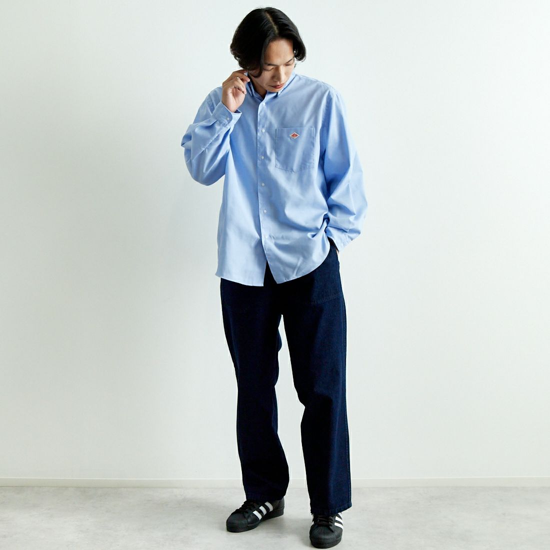 DANTON [ダントン] デニム イージーパンツ [DT-E0209DDM] INDIGO &&モデル身長：179cm 着用サイズ：40&&