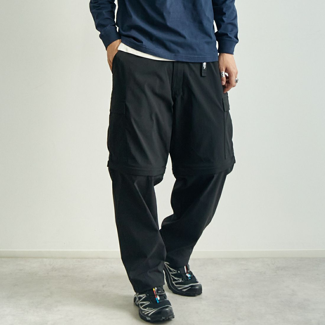 THE NORTH FACE [ザ ノースフェイス] ジップオフカーゴパンツ [NB32532] K &&モデル身長：179cm 着用サイズ：L&&