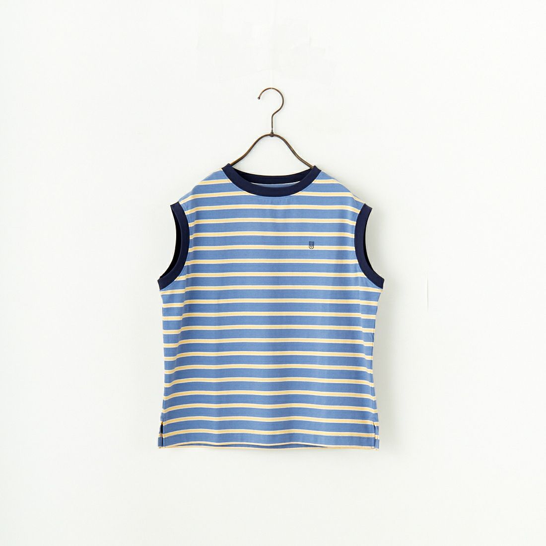 UNIVERSAL OVERALL [ユニバーサルオーバーオール] 別注 ワンポイントロゴ刺繍 ノースリーブカットソー [U2512250IN-JF] BLU BORDER