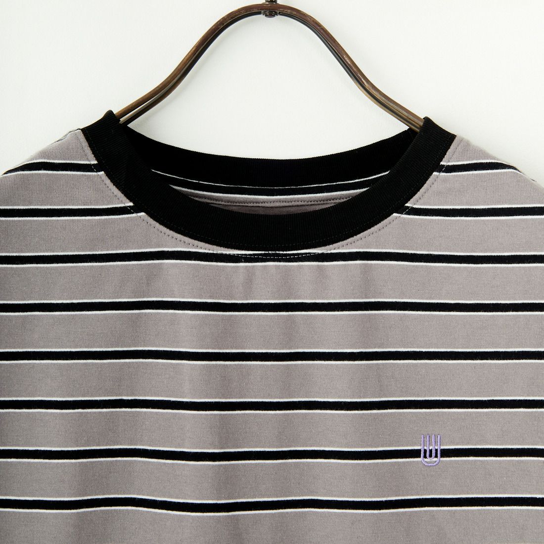 UNIVERSAL OVERALL [ユニバーサルオーバーオール] 別注 ワンポイントロゴ刺繍 ノースリーブカットソー [U2512250IN-JF] GRY BORDER