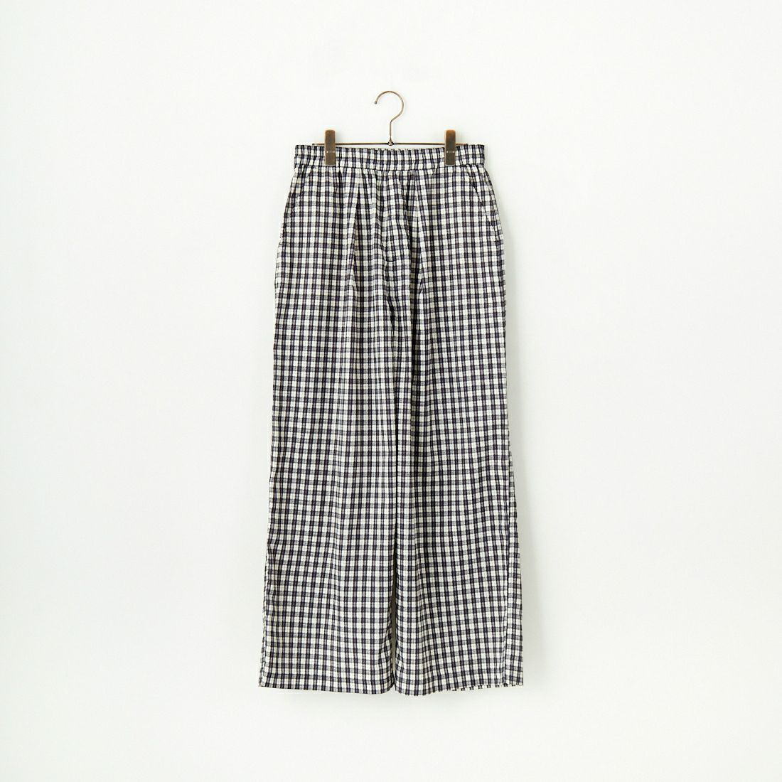 UNIVERSAL OVERALL [ユニバーサルオーバーオール] 別注 総柄イージーワイドパンツ [U2512634IN-JF] BLKﾁｪｯｸ