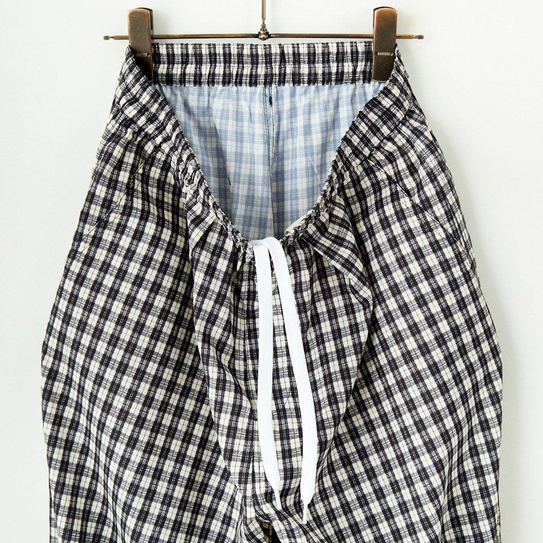 UNIVERSAL OVERALL [ユニバーサルオーバーオール] 別注 総柄イージーワイドパンツ [U2512634IN-JF] BLKﾁｪｯｸ