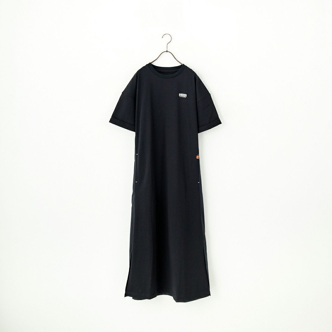UNIVERSAL OVERALL [ユニバーサルオーバーオール] 別注 異素材切り替え マキシ丈ワンピース [U2512812IN-JF] BLACK