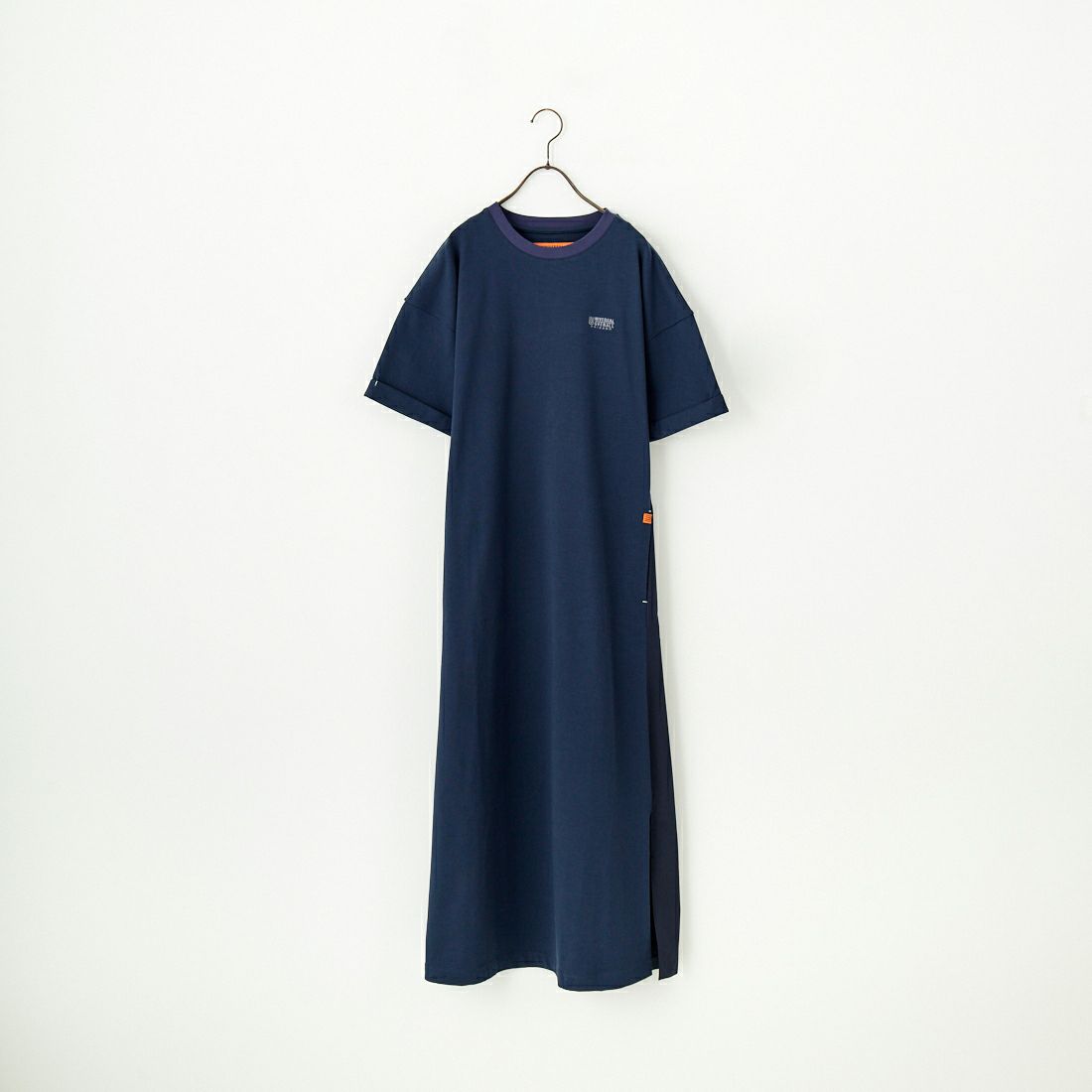 UNIVERSAL OVERALL [ユニバーサルオーバーオール] 別注 異素材切り替え マキシ丈ワンピース [U2512812IN-JF] NAVY