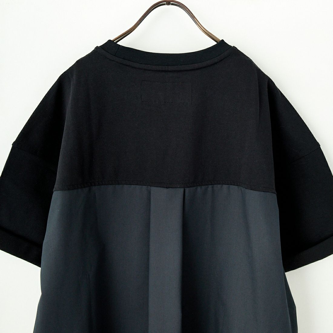 UNIVERSAL OVERALL [ユニバーサルオーバーオール] 別注 異素材切り替え マキシ丈ワンピース [U2512812IN-JF] BLACK