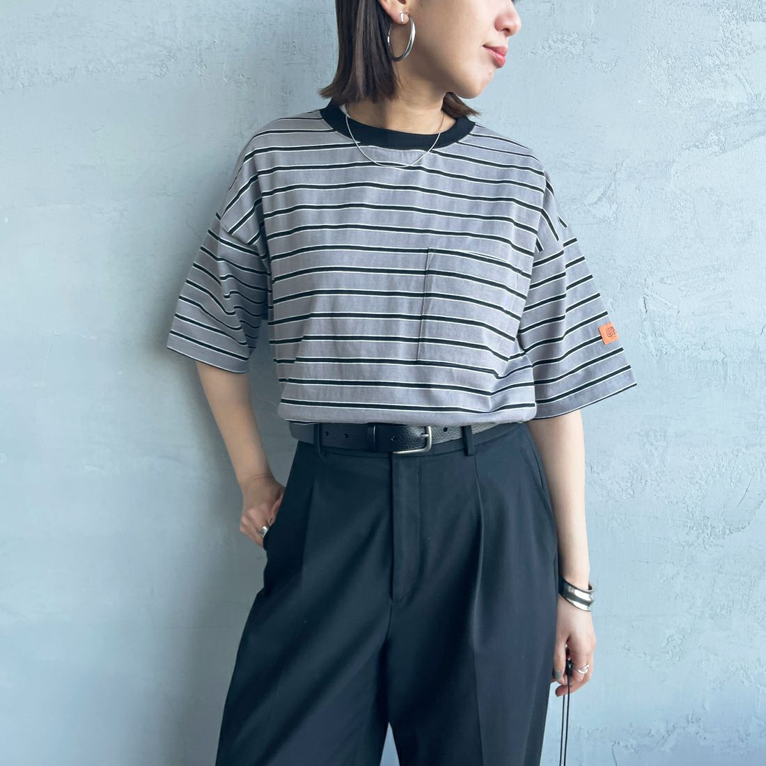 GRY BORDER&&モデル身長：160cm 着用サイズ：F&&